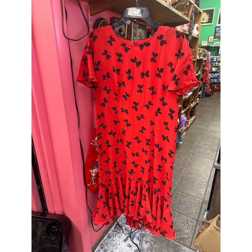 Vintage Oops California Red Bow Dress size 11